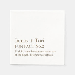 CUSTOMIZED TEXT FUN FACT MODERN STYLISH WEDDING NAPKINS