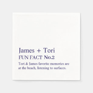 CUSTOMIZED TEXT FUN FACT MODERN STYLISH WEDDING NAPKINS