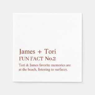 CUSTOMIZED TEXT FUN FACT MODERN STYLISH WEDDING NAPKINS