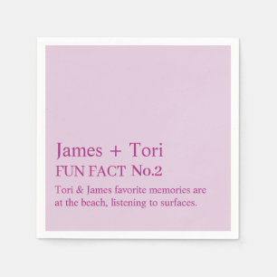 CUSTOMIZED TEXT FUN FACT MODERN STYLISH WEDDING NAPKINS