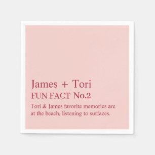 CUSTOMIZED TEXT FUN FACT MODERN STYLISH WEDDING NAPKINS