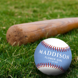 Customized Text Wedding Favor Flower Girl Keepsake Softball