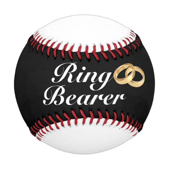 Customized Text Wedding Favor Ring Bearer Keepsake Baseball (Front)