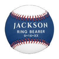 Customized Text Wedding Favor Ring Bearer Keepsake Baseball