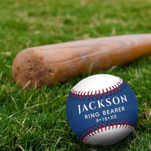Customized Text Wedding Favor Ring Bearer Keepsake Baseball