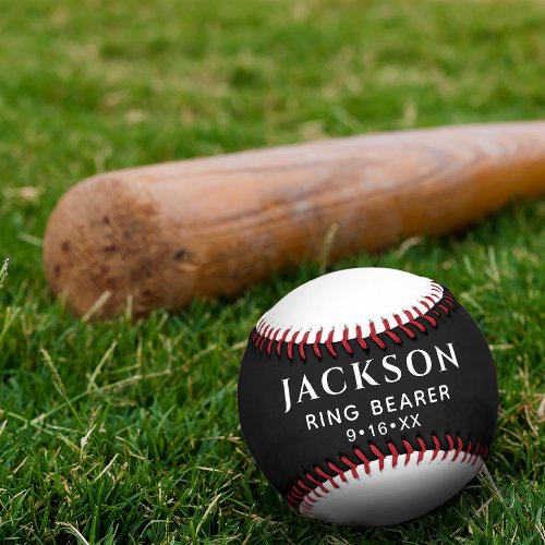 Customized Text Wedding Favor Ring Bearer Keepsake Baseball