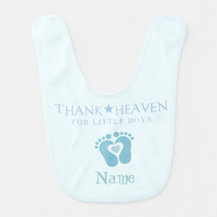 Customized Thank Heaven for Little Boys Bib