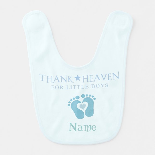 Customized Thank Heaven for Little Boys Bib (Front)