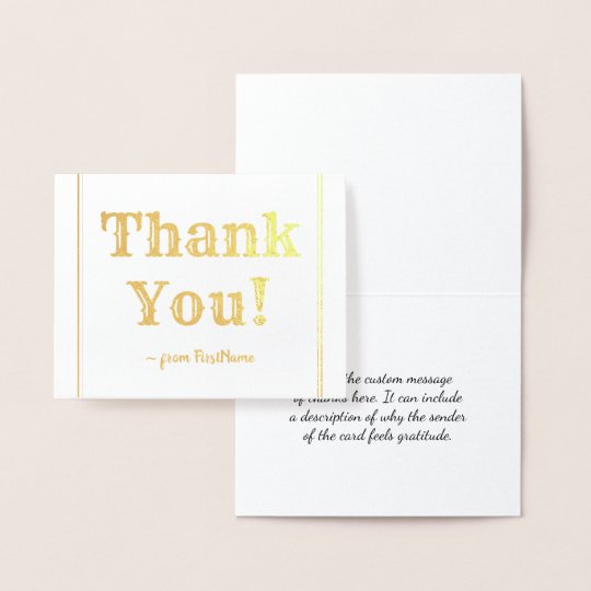 Customized Thank You Card Zazzle