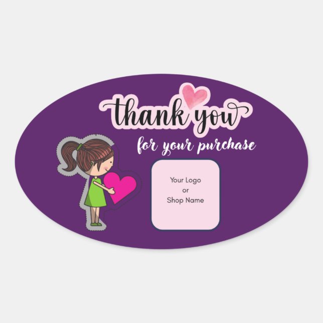 Customized Thank You Card for Your Purchase Labels (Front)