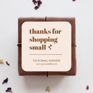 Customized Thank You for Shopping Small Business Square Sticker