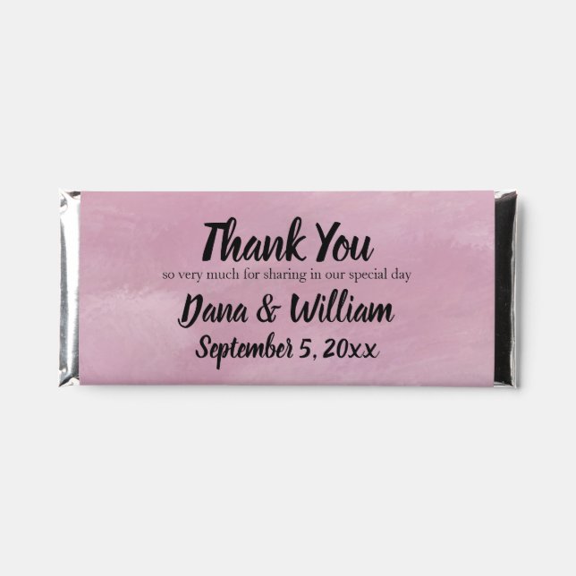 Customized Thank You from Couple    Hershey Bar Favors (Front)