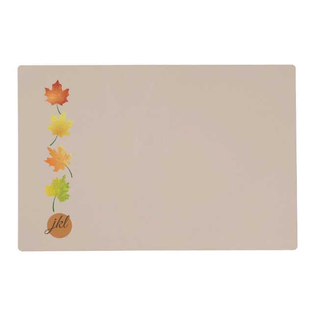 Customized Thanksgiving Autumn Laminated Placemat (Front)