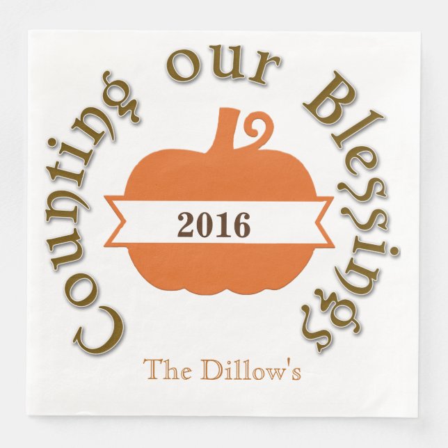 Customized Thanksgiving Dinner Napkins (Front)