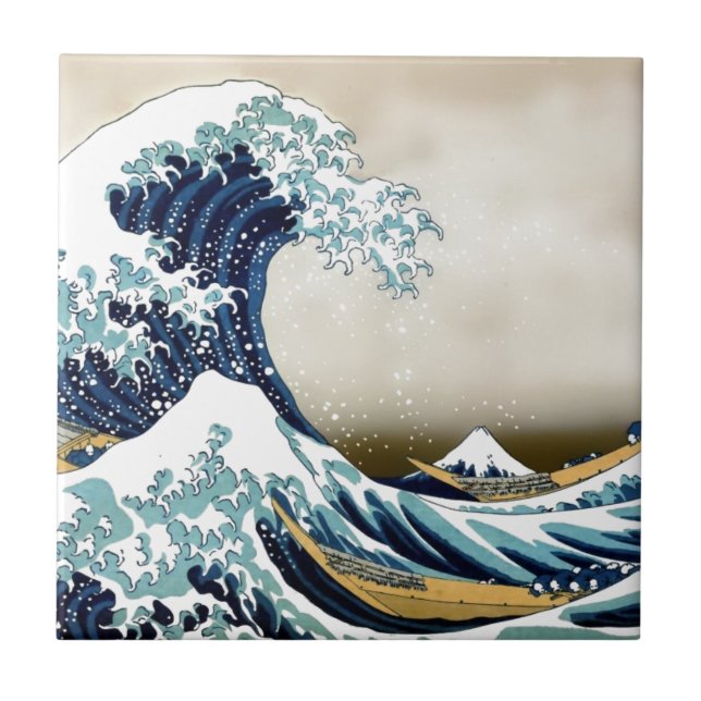 Customized The Great Wave off Kanagawa Gifts Ceramic Tile (Front)
