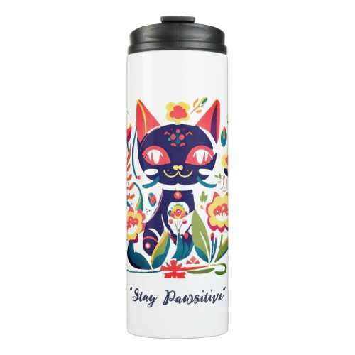 customized Thermal Tumbler With Cute Cat