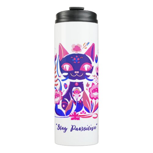 customized Thermal Tumbler With Cute Cat