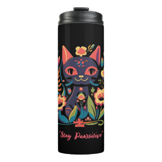 customized Thermal Tumbler With Cute Cat