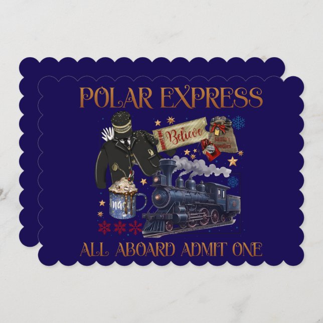 Customized Ticket for the Polar Express Invitation (Front/Back)