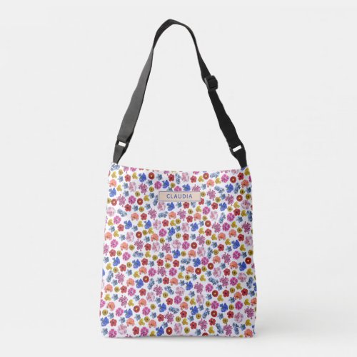 Customized tote bag small colorful floral pattern
