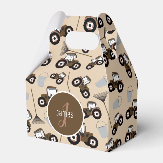 Customized Tractor Truck Pattern Farm Equipment Favor Boxes (Front Side)