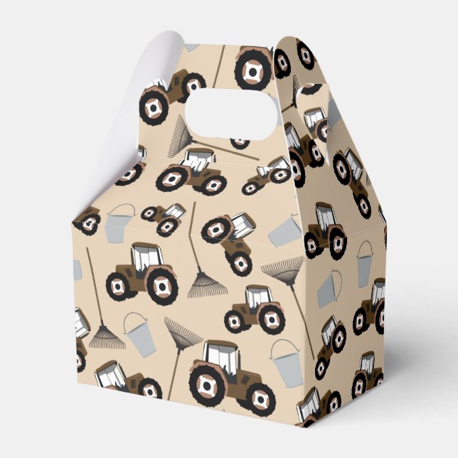 Customized Tractor Truck Pattern Farm Equipment Favor Boxes (Front Side)