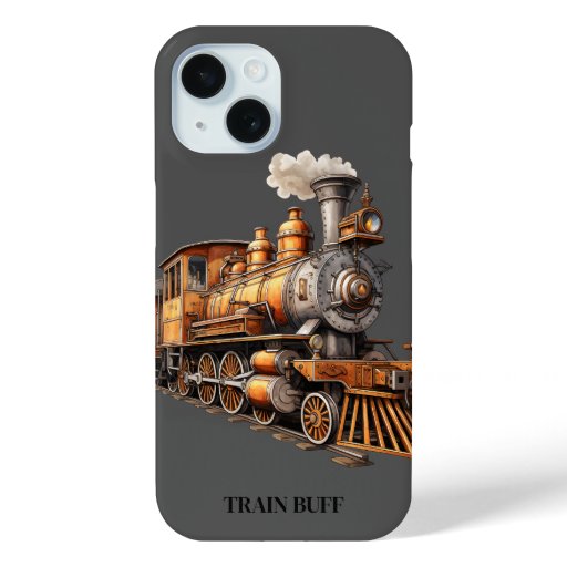 Customized Train Engine Vintage Railroad Any Color iPhone 15 Case