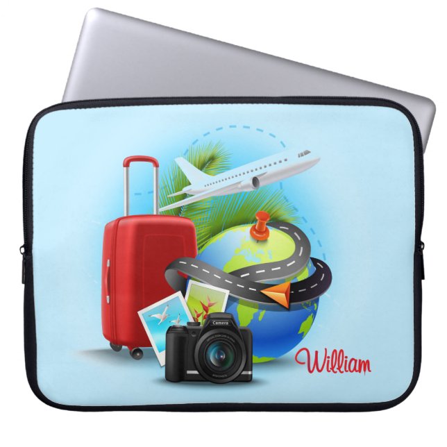 Customized Traveler  Laptop Sleeve (Front)
