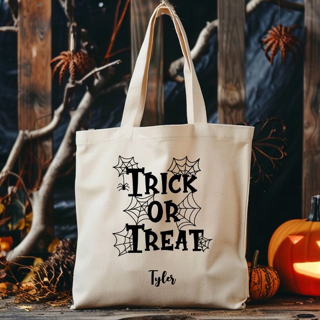 Customized Trick or Treat Kids Halloween Tote Bag (Creator Uploaded)