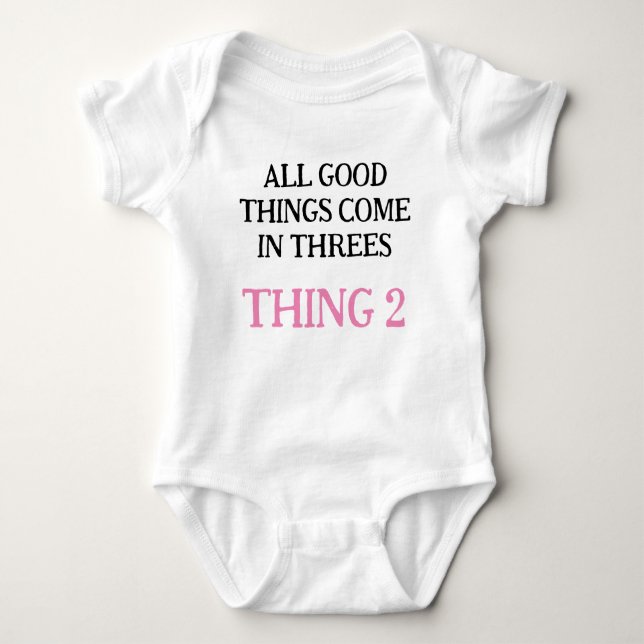 Customized Triplets Gift, Change Number & Color, Baby Bodysuit (Front)