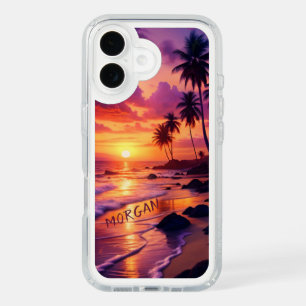 Customized Tropical Sunset Beach – Dreamy Coastal iPhone 16 Case