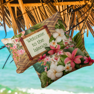 Customized Tropical Welcome to the Islands Lumbar Pillow