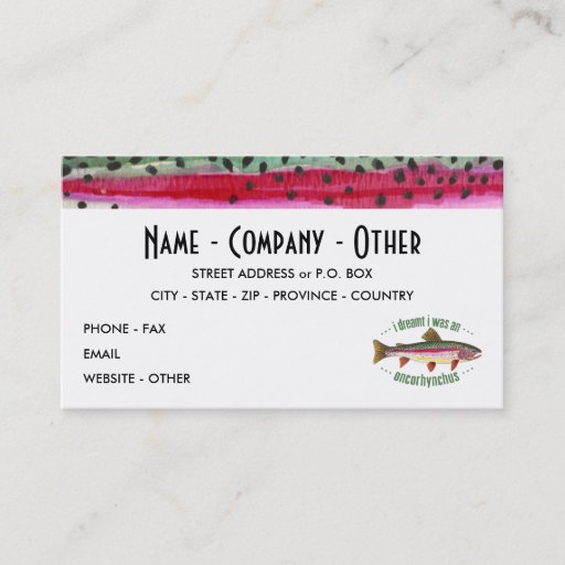 Customizable Customized Trout Fishing Business Card Template
