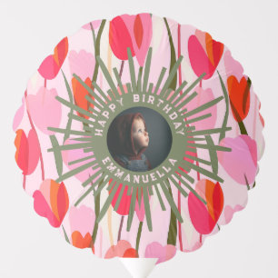 Customized Tulip Fantasy Birthday Celebration Balloon