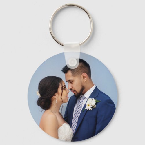 Customized Two Couple Wedding Photo Double Sided Keychain