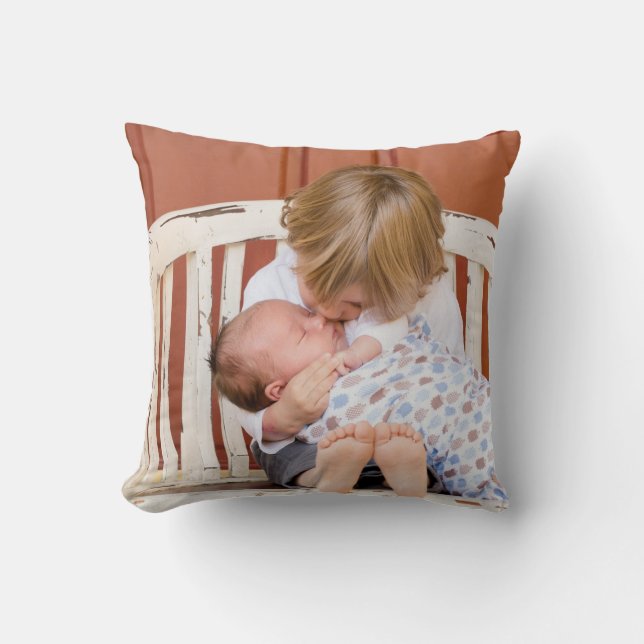 Customized Two Sided Photo Personalized Throw Pillow (Front)