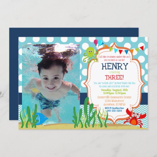 Customized Under the Sea Birthday Party Invitation