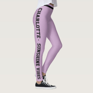 Customized Vacation Classy Lavender Black Striped Leggings