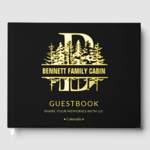 Customized Vacation Rental Cabin House Lake House  Foil Guest Book