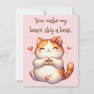 Customized Valentines Day Cat Themed Holiday Card