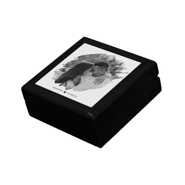Customized Valentines Day Modern Photo Couple Gift Box (Side)