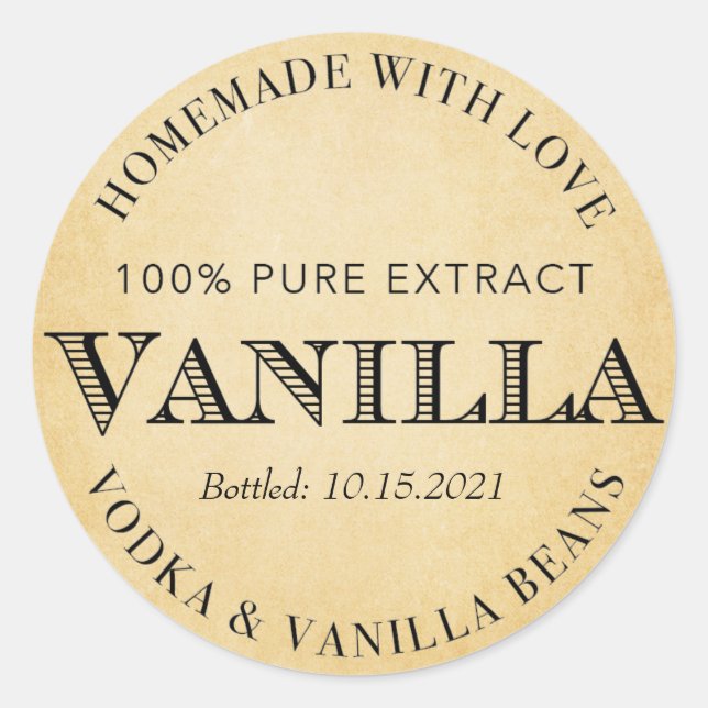 Customized Vanilla Extract VE005_01 Classic Round Sticker (Front)