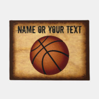 Customized Vintage Basketball Door Mat, YOUR TEXT Doormat