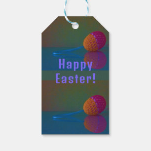 Customized Vintage Crochet Easter Egg Purple Gift Tags