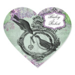Customized Vintage Lilacs Locket Heart Stickers
