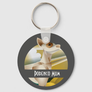 Customized Vintage Podenco Art Deco Dog Keychain