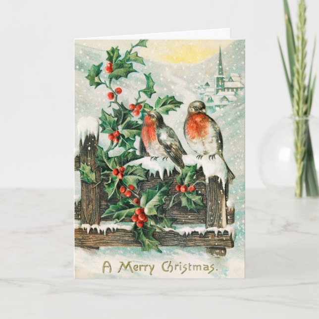 Customized Vintage Retro Christmas Greeting Card (Front)
