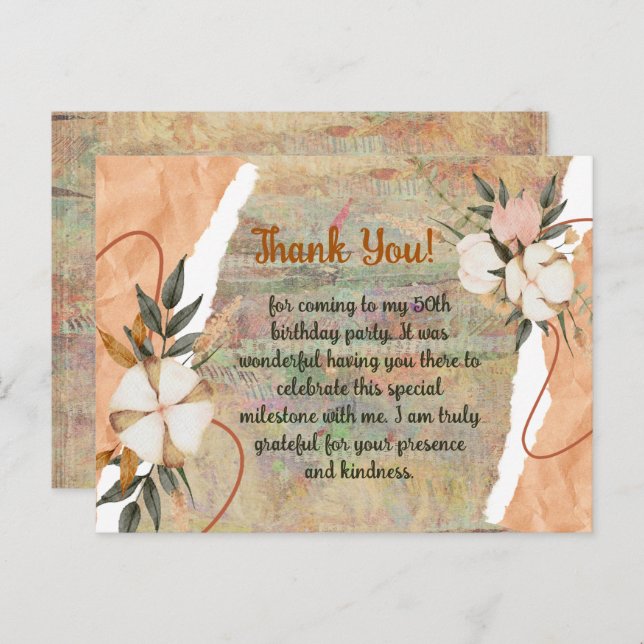 CUSTOMIZED VINTAGE THEME THANK YOU CARD (Front/Back)