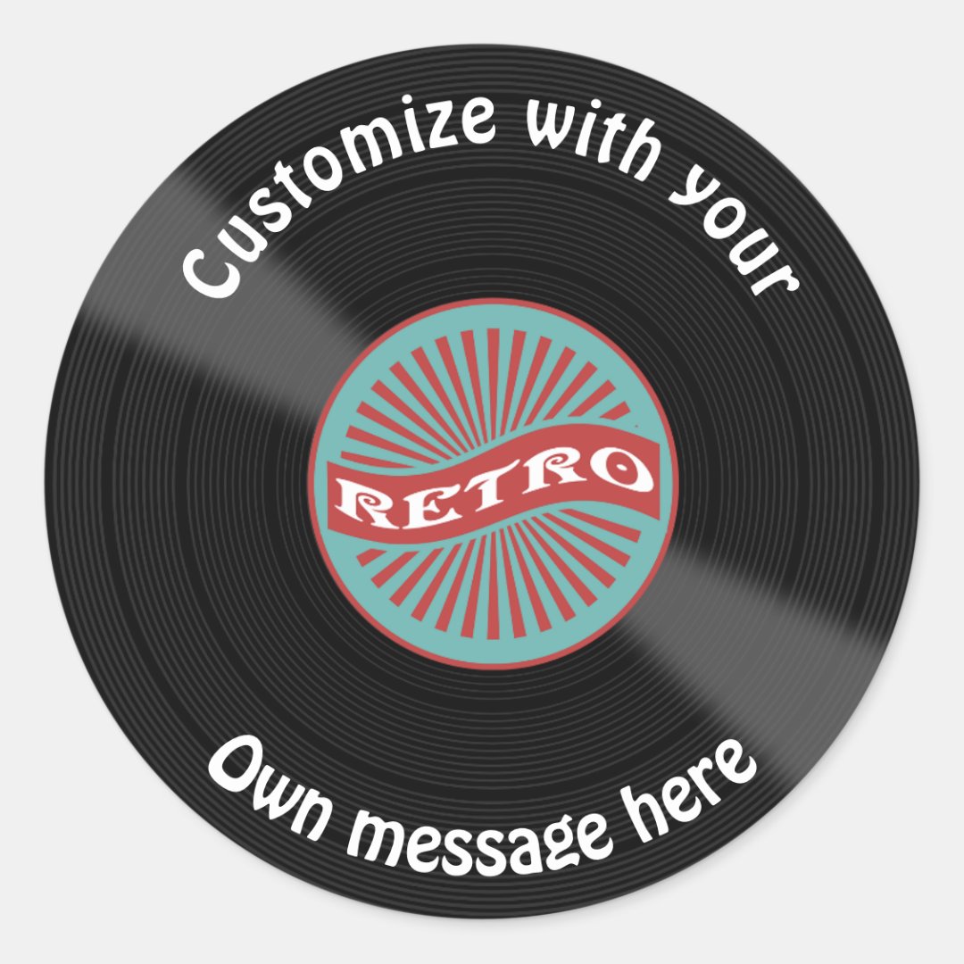 Customized Vinyl Record Classic Round Sticker Zazzle