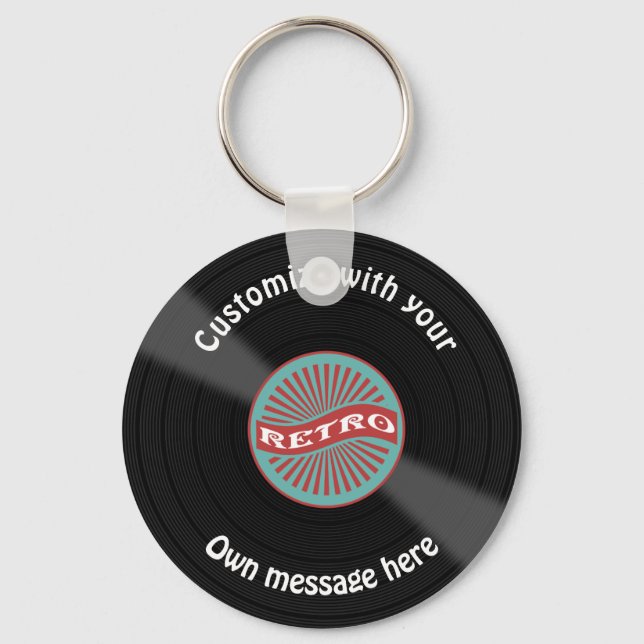 Customized Vinyl Record Keychain (Front)